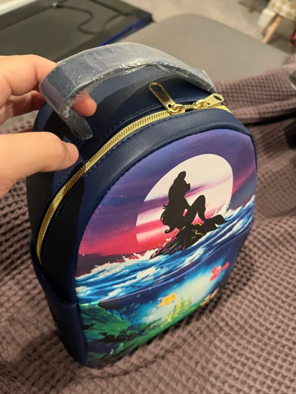 The Little Mermaid Themed Mini Backpack - Blue, Pink, Green loungefly